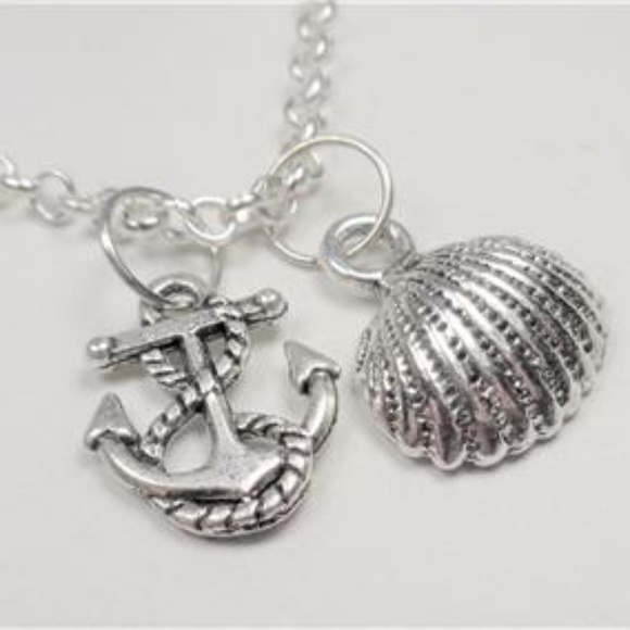 NAUTICAL ROPE ANCHOR SEA SHELL SAILING NECKLACE - Picture 3 of 5